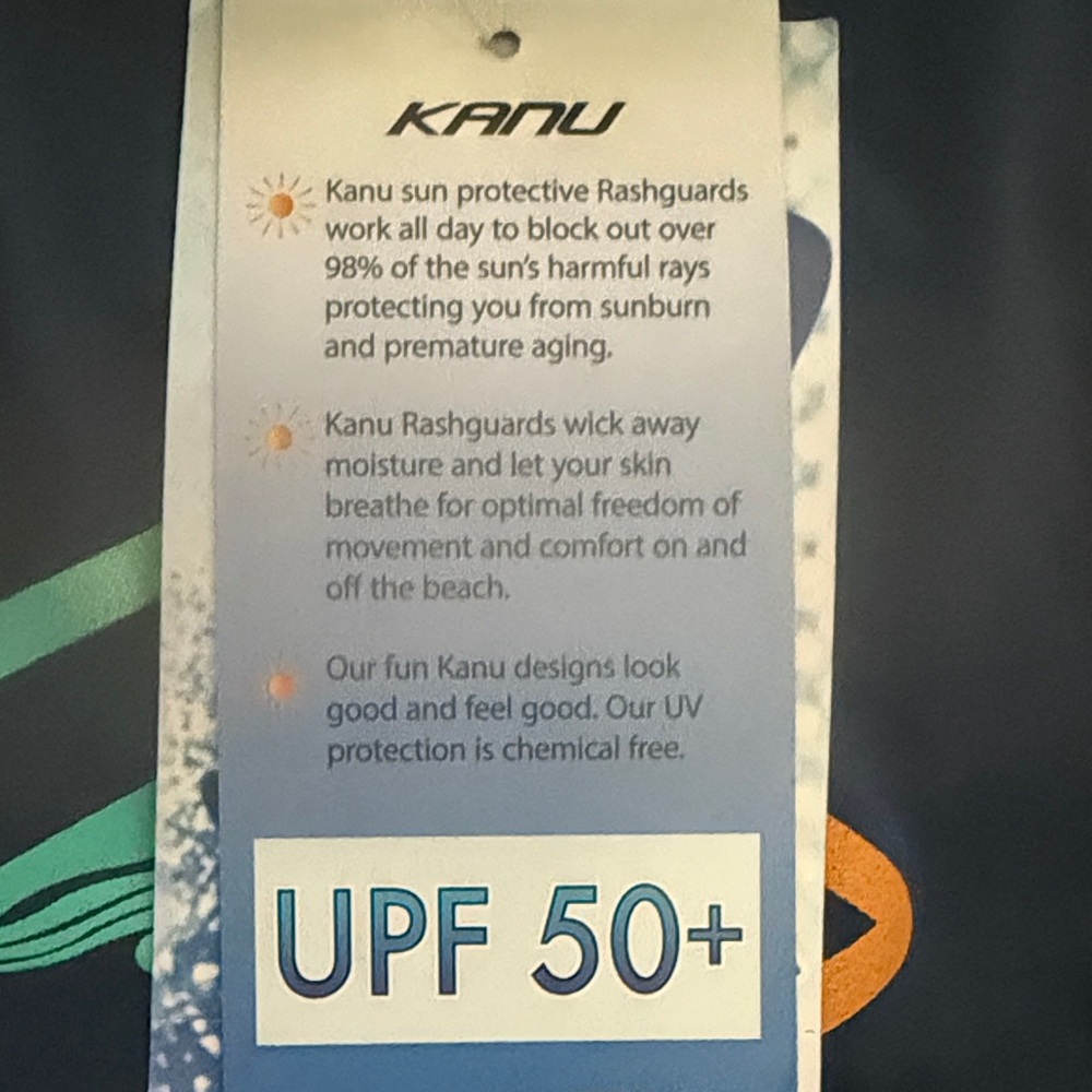 Kanu Surf Navy Rash Guard with Colorful Logo - Picture 6 of 7